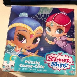 5 listings for $25. Shimmer and Shine 24 piece puzzle. 15” x 11.25”